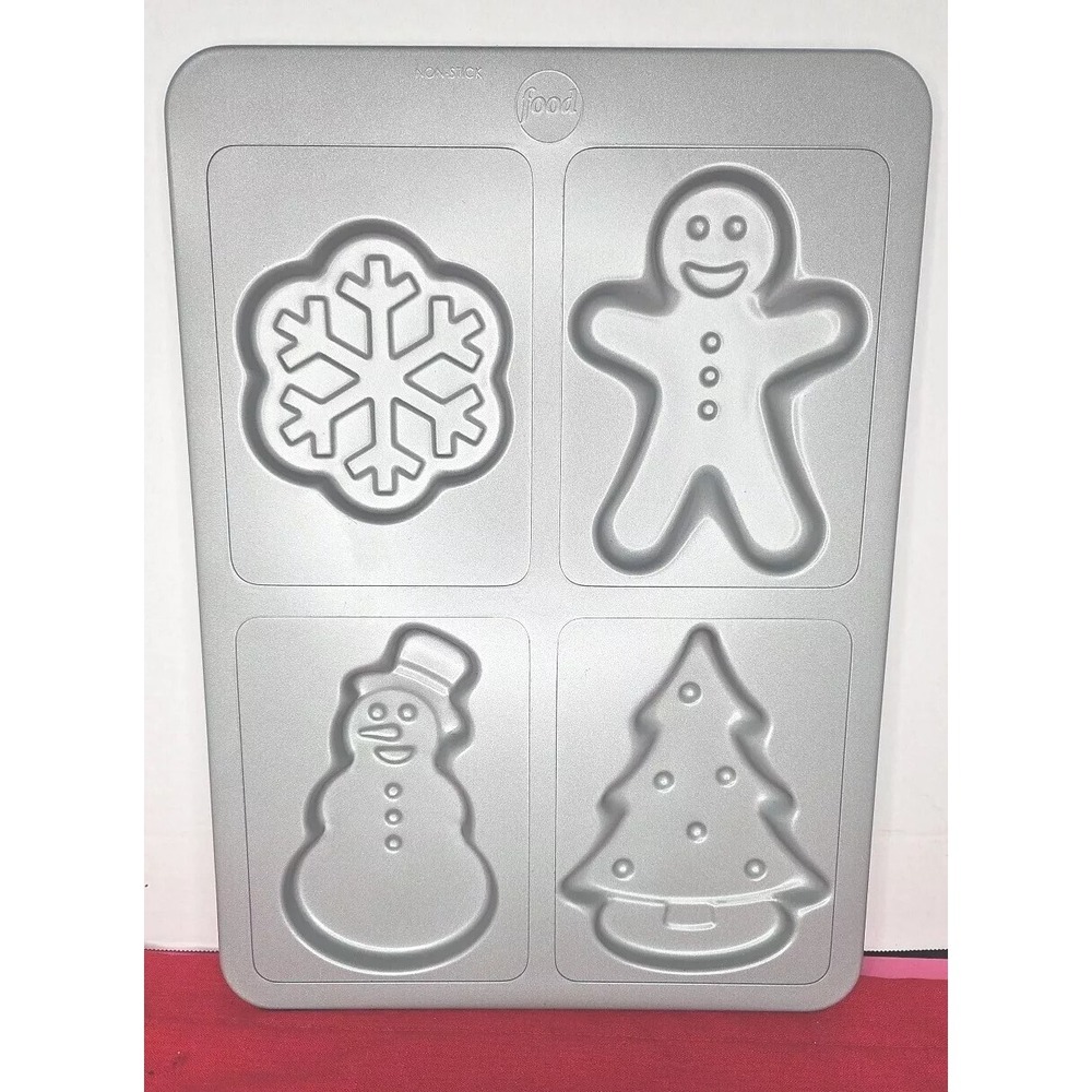 FOOD NETWORK HOLIDAY Christmas‎ 4 Shapes Cookie Cake Pan Holiday